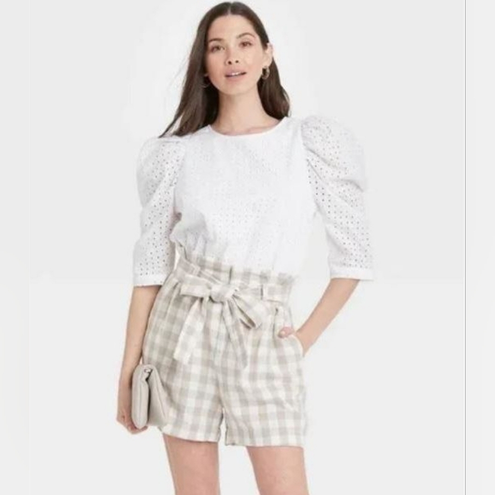 GUC BUNDLE MADEWELL JEAN SKIRT &  A NEW DAY PUFF SLEEVE TOP